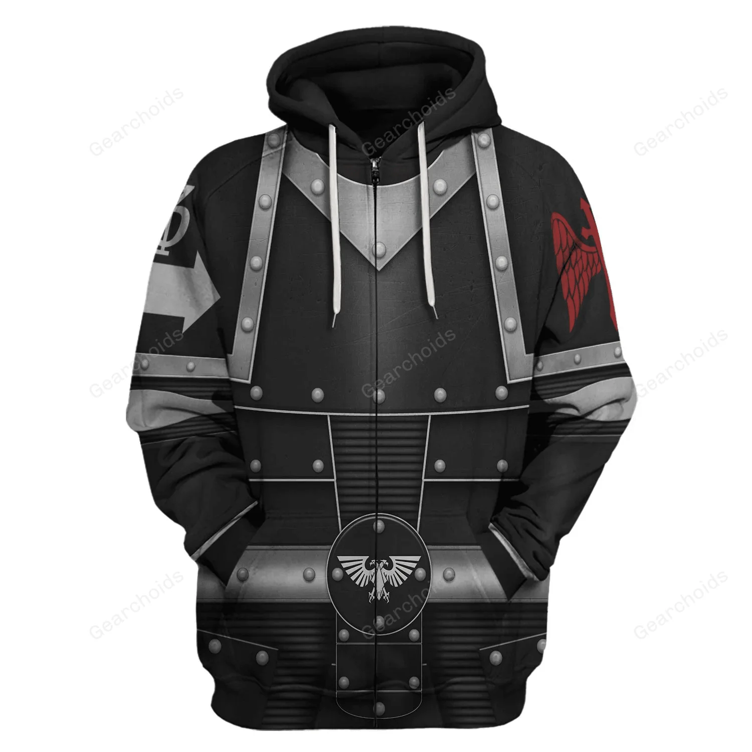 Pre-Heresy Dark Angels in Mark II Crusade - Costume Cosplay Hoodie Sweatshirt Sweatpants CSWRH155 - Image 3