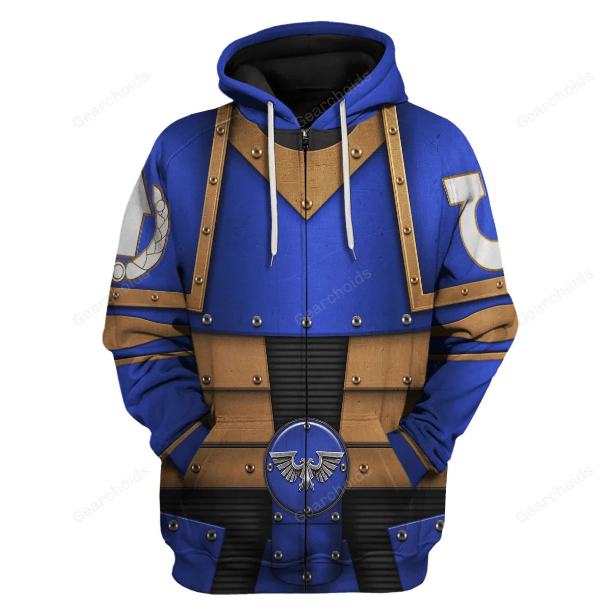 Pre-Heresy Ultramarines Legion In Mark II Crusade - Costume Cosplay Hoodie Sweatshirt Sweatpants CSWRH151 - Image 3