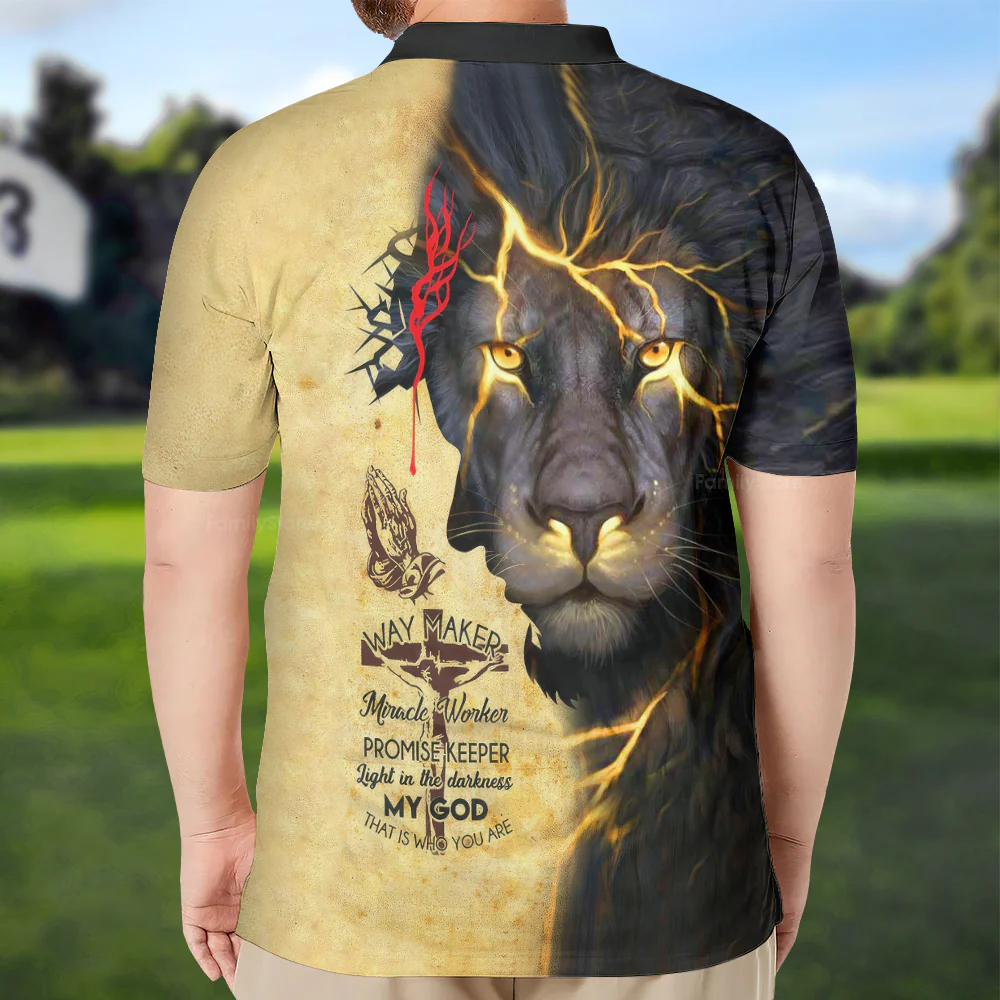 Jesus Promise Keeper Light In The Darkness Polo For Men - Image 2