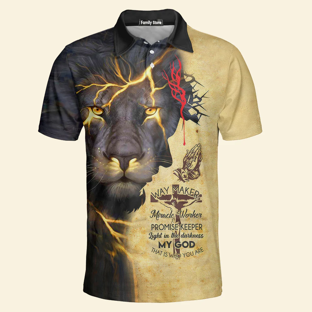 Jesus Promise Keeper Light In The Darkness Polo For Men - Image 3