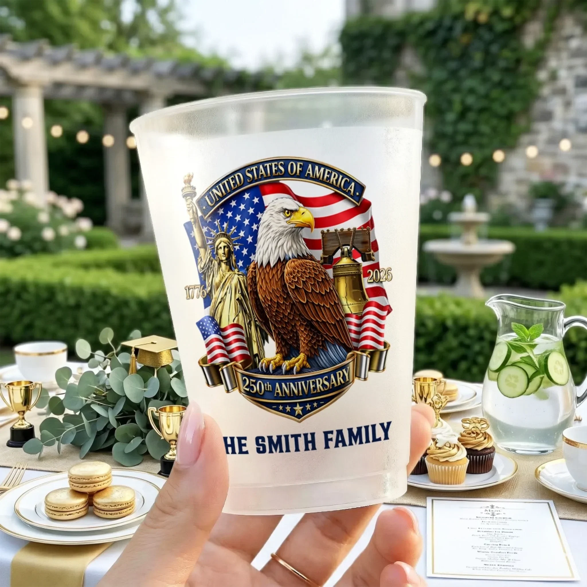 Proud American Roots - Personalized Frosted Cups - Patriotic Gift For Family - Image 2