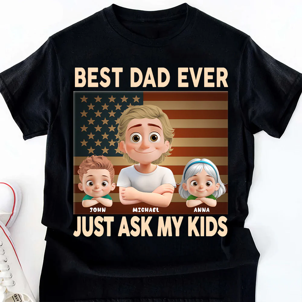 Proud Dad Of Awesome Kids - Personalized Shirt - Gift For Dad, Grandpa, Father's Day | GR26 NA94 - Image 3