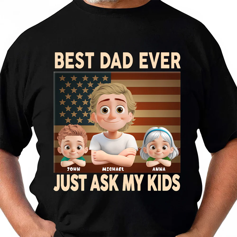 Proud Dad Of Awesome Kids - Personalized Shirt - Gift For Dad, Grandpa, Father's Day | GR26 NA94 - Image 4