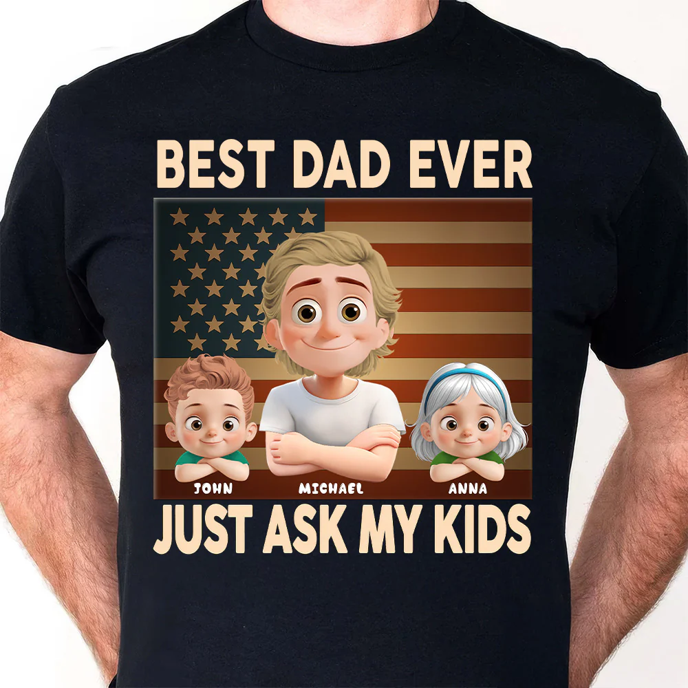 Proud Dad Of Awesome Kids - Personalized Shirt - Gift For Dad, Grandpa, Father's Day | GR26 NA94 - Image 5