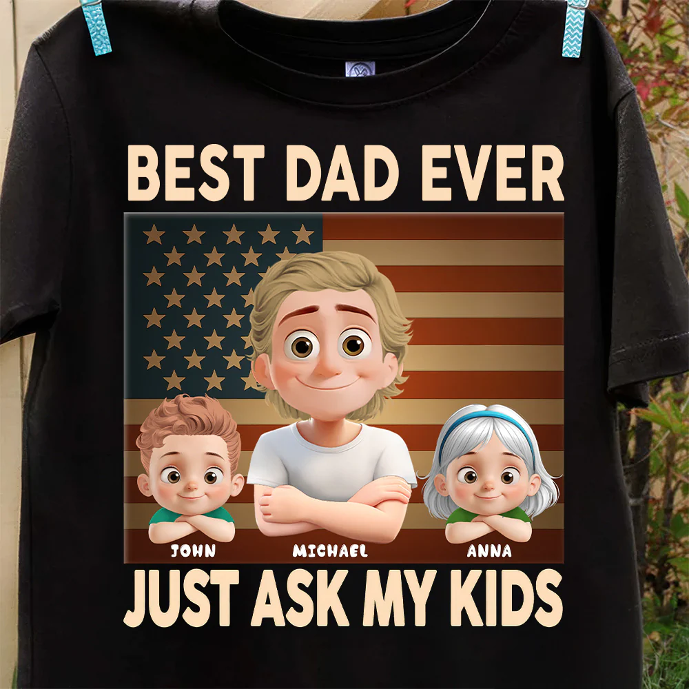 Proud Dad Of Awesome Kids - Personalized Shirt - Gift For Dad, Grandpa, Father's Day | GR26 NA94 - Image 6