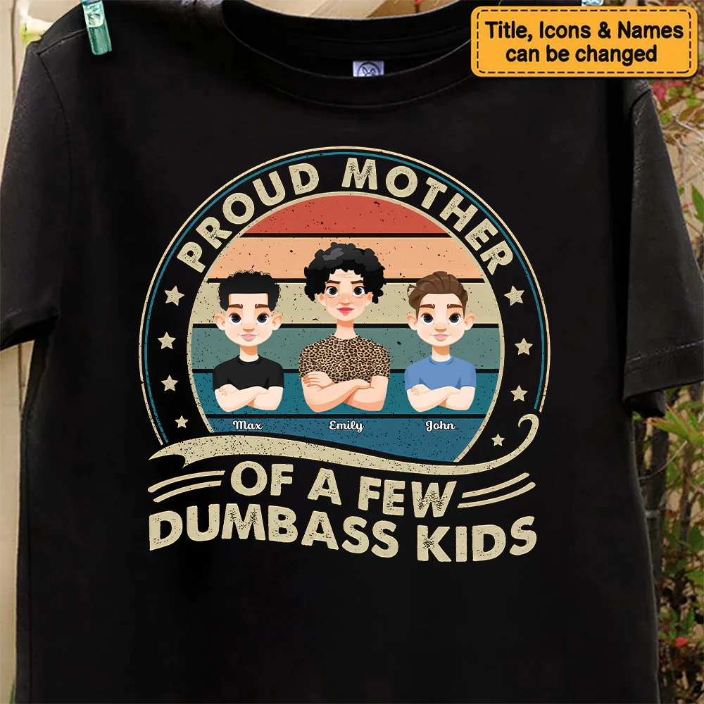 Proud Mother Of A Few Kids Retro - Personalized Shirt - Gift For Mom, Grandma, Mothers Day | CL50 NA94 - Image 7