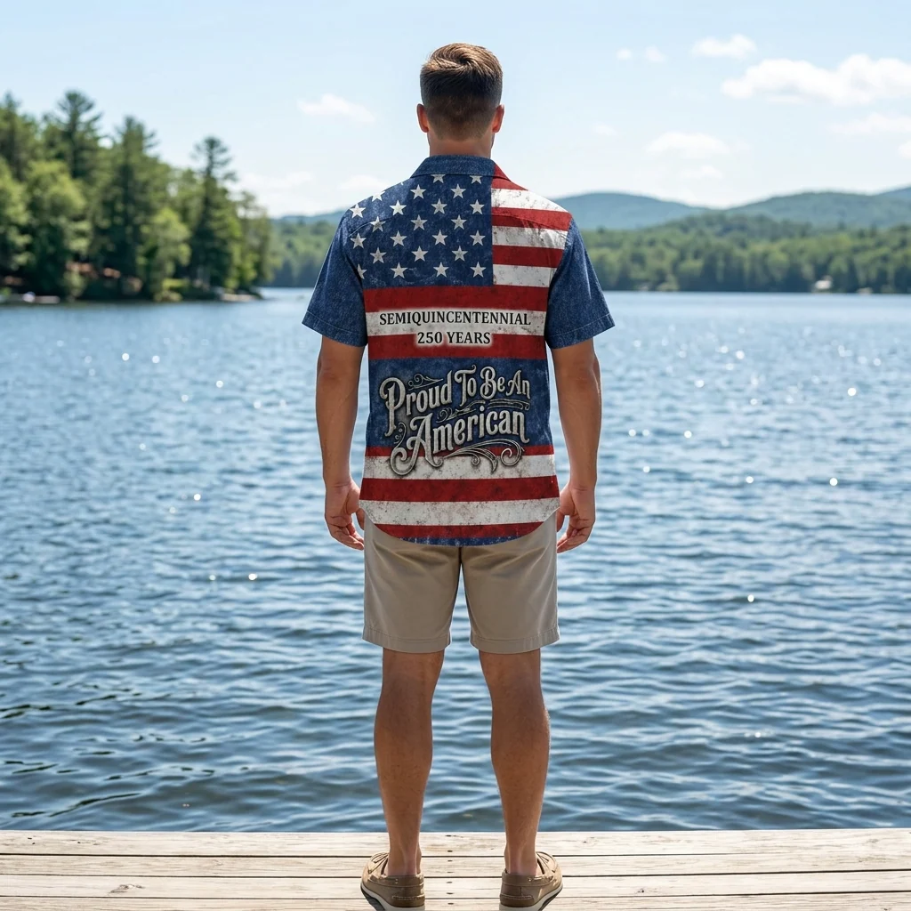 Proud To Be An American 1776 USA 250 Years - Personalized Hawaiian Shirt - Gift For Family - Image 5