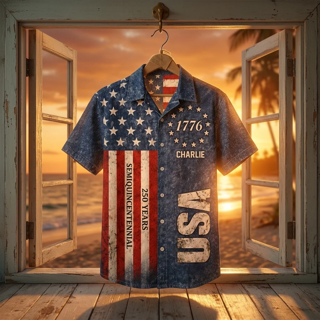 Proud To Be An American 1776 USA 250 Years - Personalized Hawaiian Shirt - Gift For Family - Image 6
