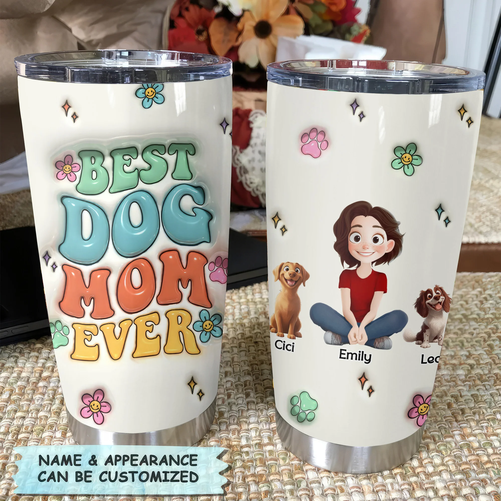 Proud To Be Slay Dog Mom 3D Inflated Effect Cartoon Dog - Personalized Tumbler Cup - Gift for Pet Owners, Pet Lovers, Dog Mom | CLP15 NH96 - Image 2