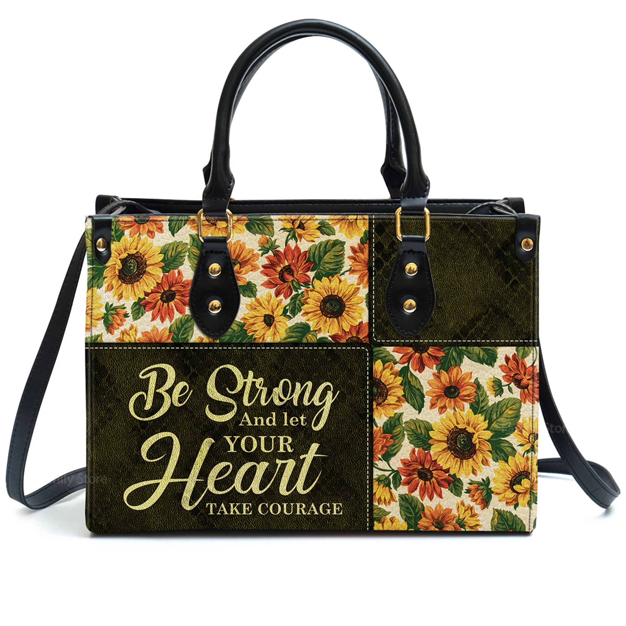 Psalm 3124 Be Strong And Let Your Heart Take Courage - Unique Personalized Leather Handbag - AT4080936 - Image 2