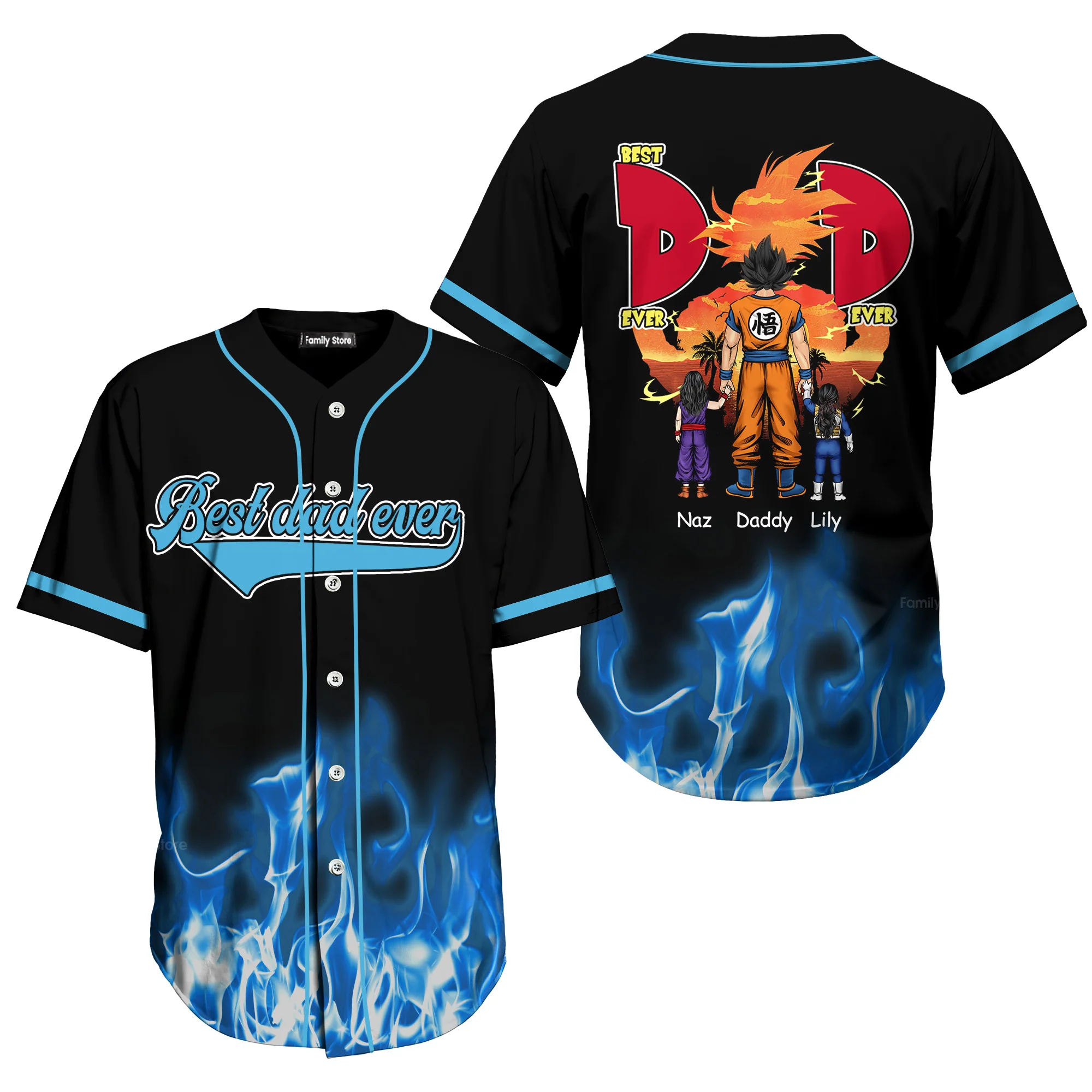 PT DrBa Best Dad Ever - Personalized Baseball Jersey - Christant Gift For Him - Gift for Dad | CL03