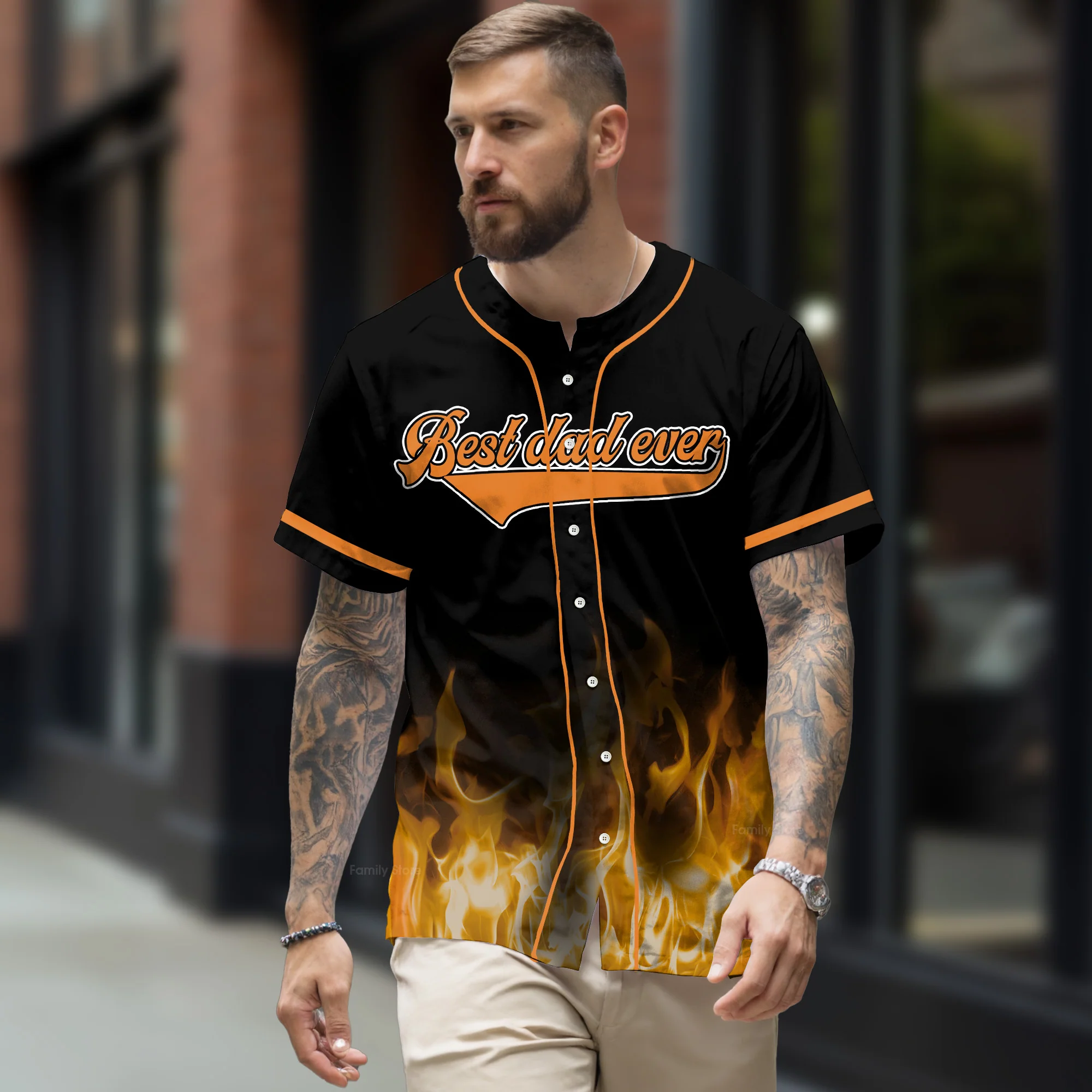 PT DrBa Best Dad Ever - Personalized Baseball Jersey - Christant Gift For Him - Gift for Dad | CL03 - Image 15