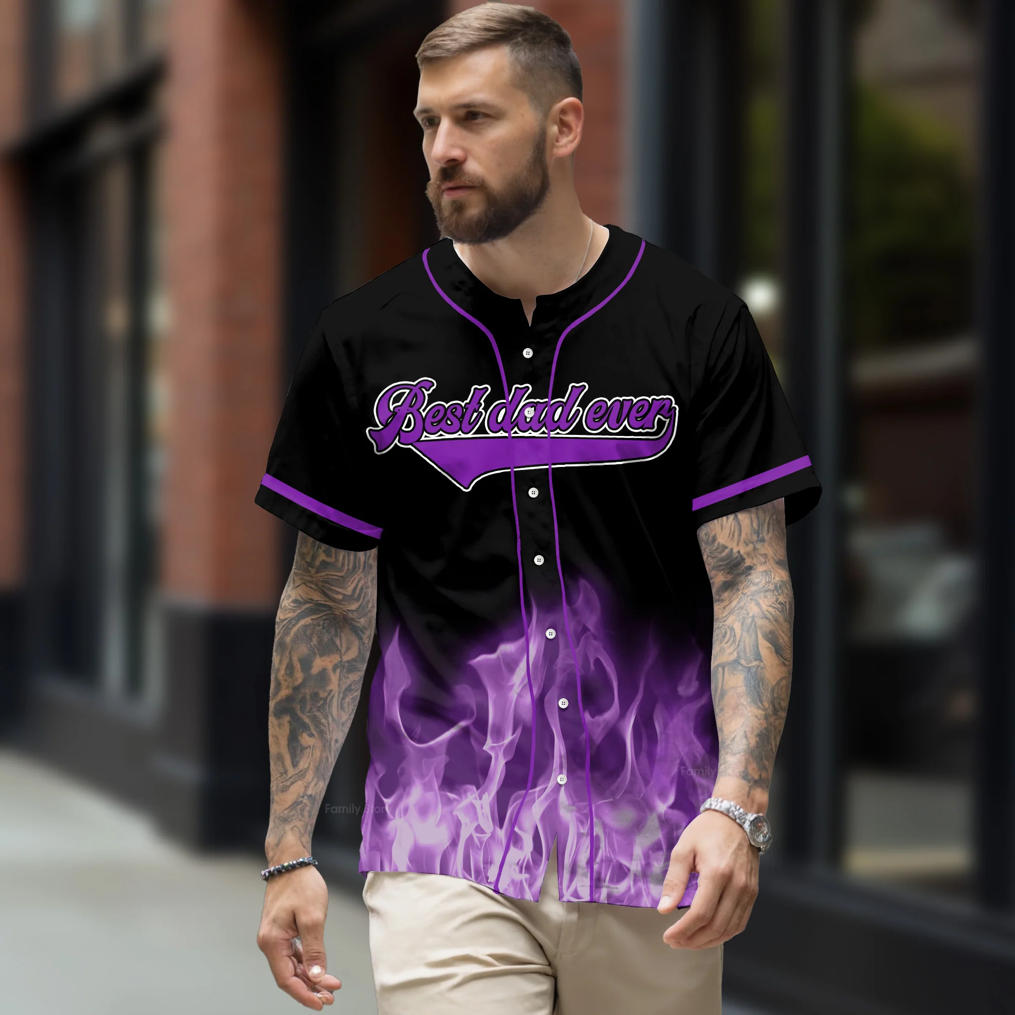 PT DrBa Best Dad Ever - Personalized Baseball Jersey - Christant Gift For Him - Gift for Dad | CL03 - Image 29