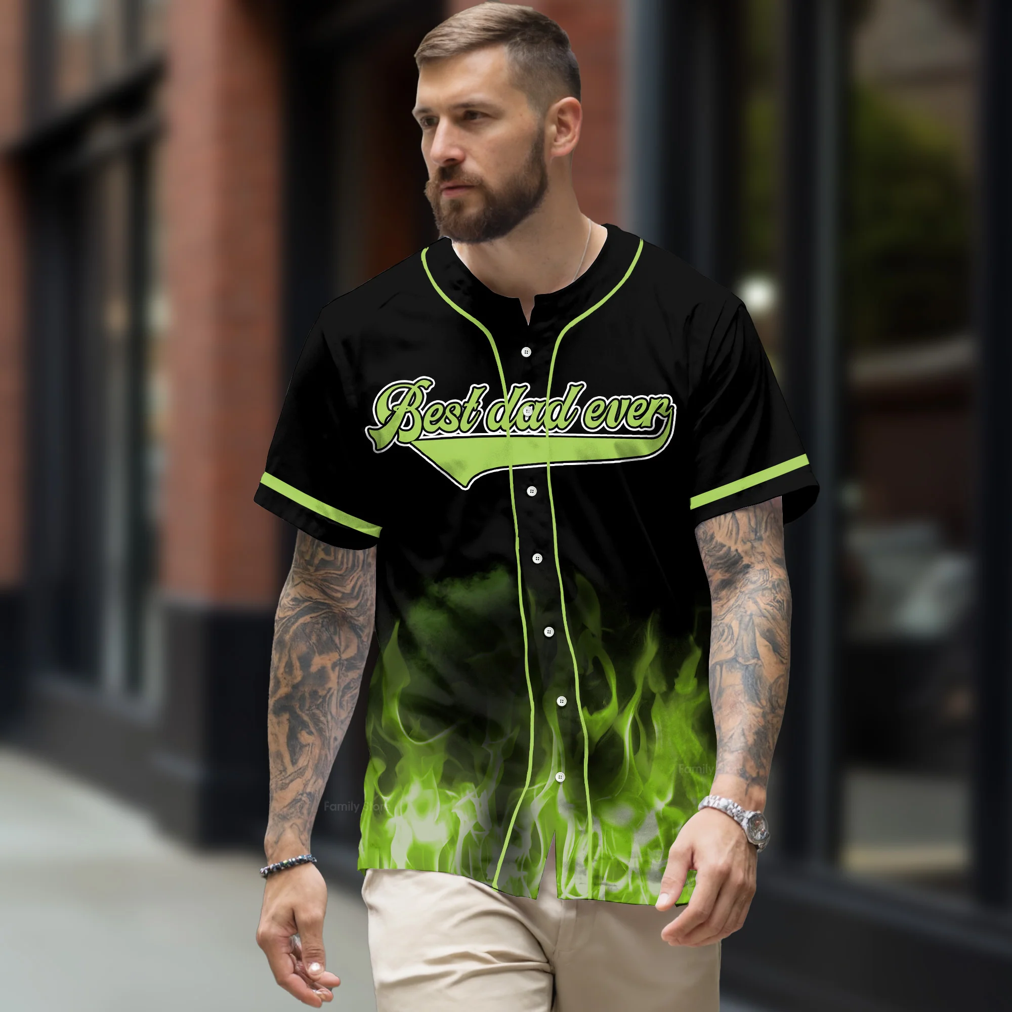 PT DrBa Best Dad Ever - Personalized Baseball Jersey - Christant Gift For Him - Gift for Dad | CL03 - Image 8