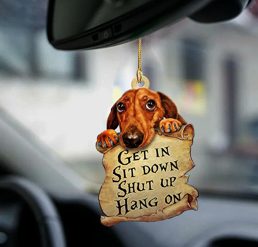 Puppy Dog Get in Sit Down Shut Up Hang on, Decorative Puppy Acrylic Car Ornaments Gift - Decorative Hanging Ornaments Car Accessories - PT - Image 3