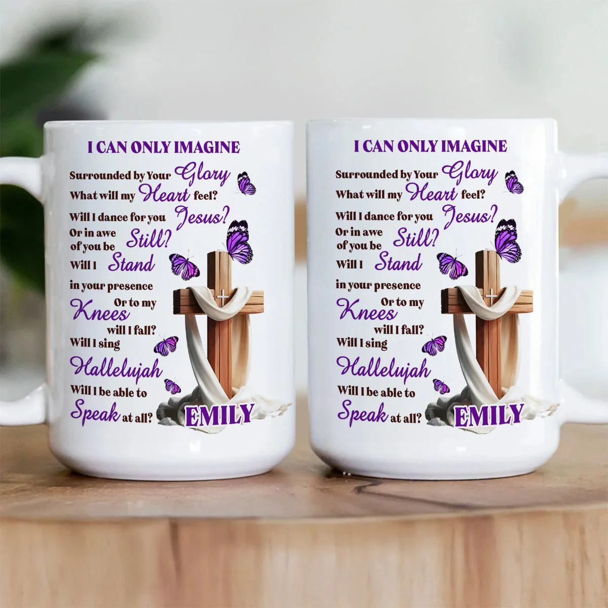 Purple I Can Only Image - Personalized Ceramic Coffee Mug - Christian Gift For Her BA01 - Image 3