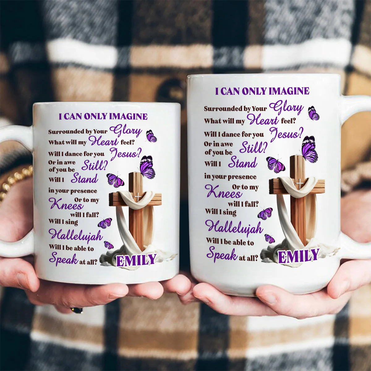 Purple I Can Only Image - Personalized Ceramic Coffee Mug - Christian Gift For Her BA01 - Image 4