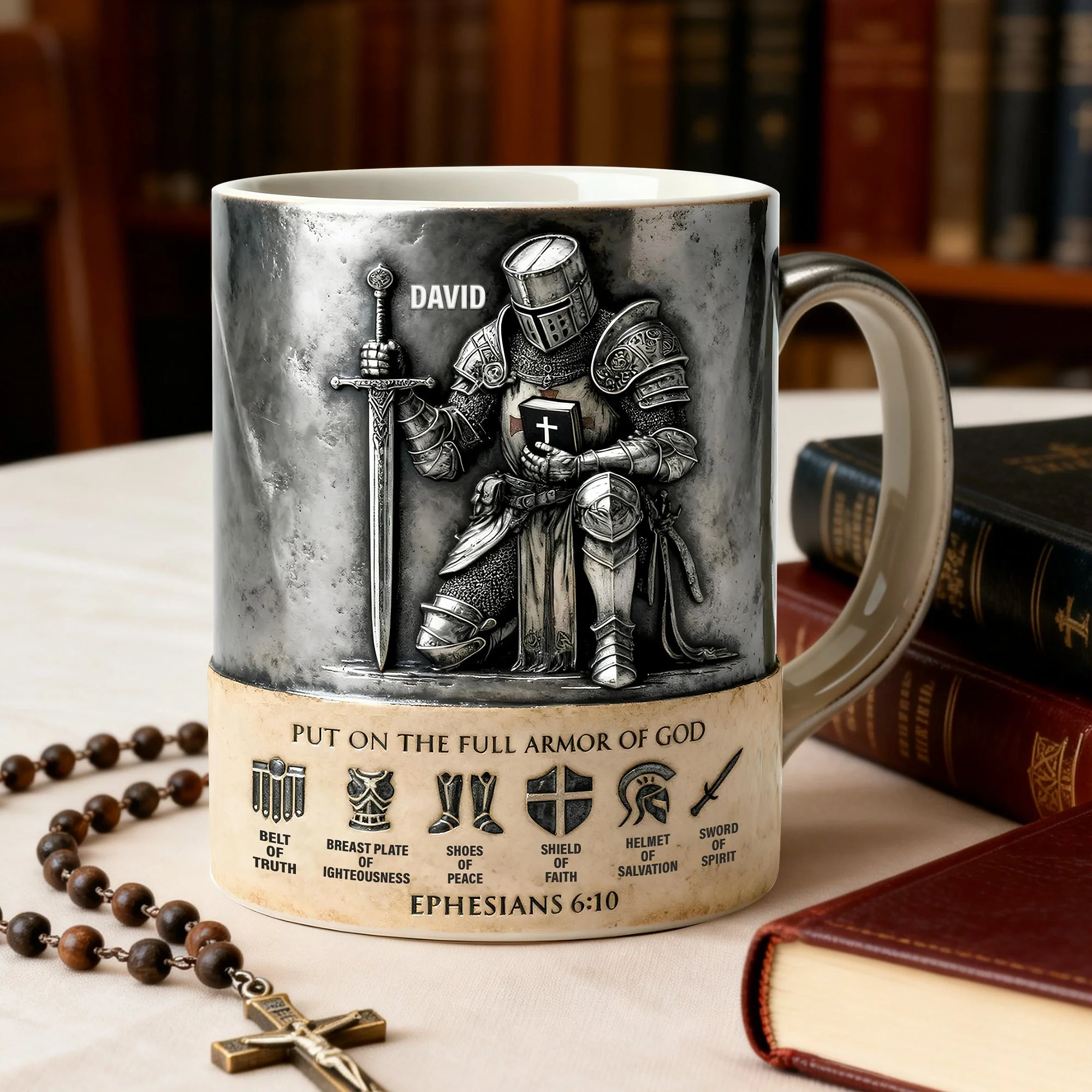 Put On The Full Amor Of God - Personalized Mug - Gift For Christians | NL122