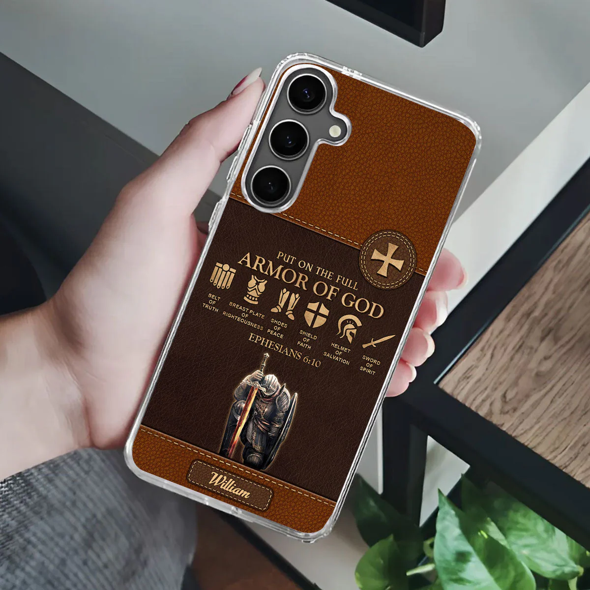 Put On The Full Armor Of God - Personalized Phone Case - Christian Gift | CLGOD03 - Image 2