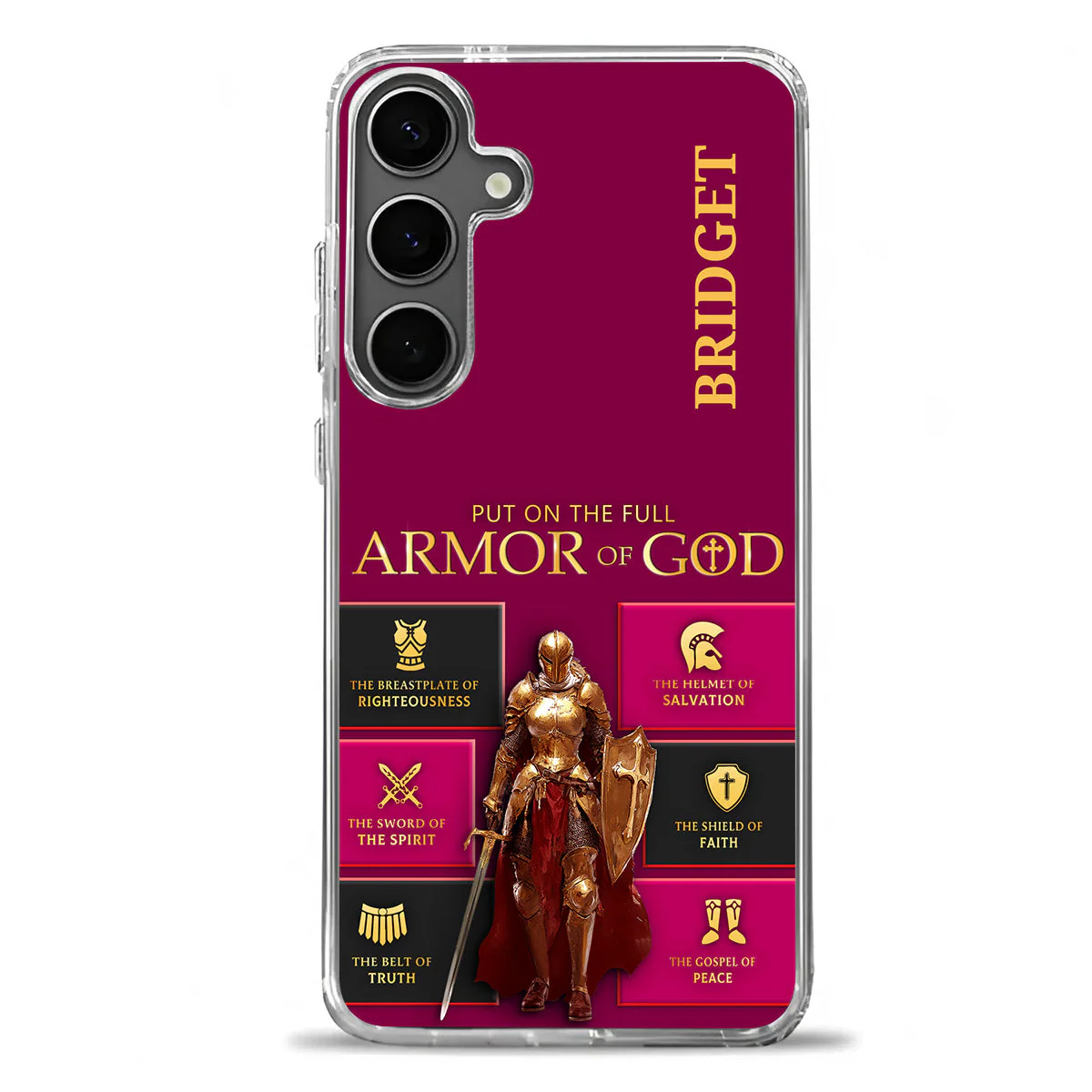 Put On The Full Armor Of God - Personalized Silicone Phone Case - Image 2