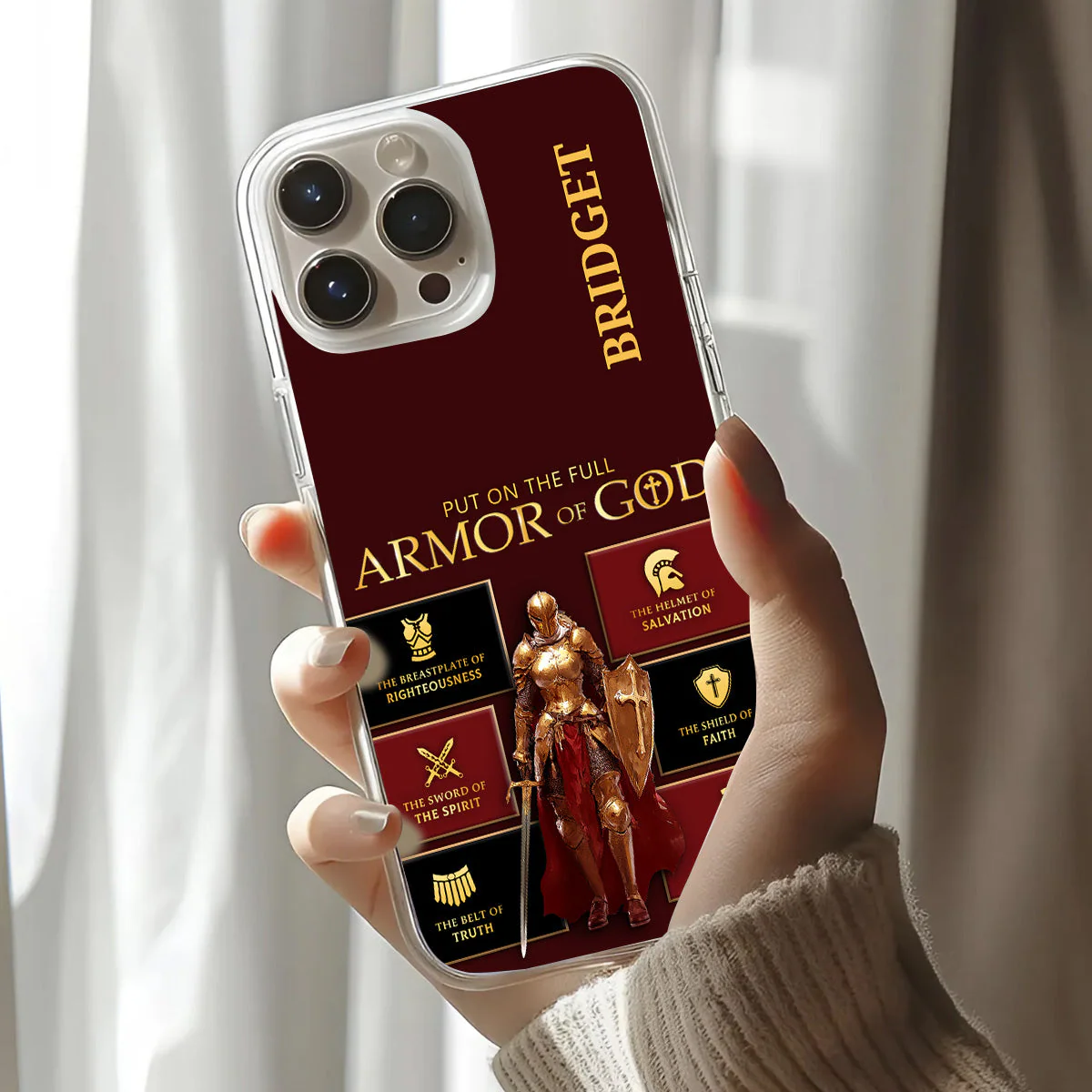 Put On The Full Armor Of God - Personalized Silicone Phone Case - Image 3