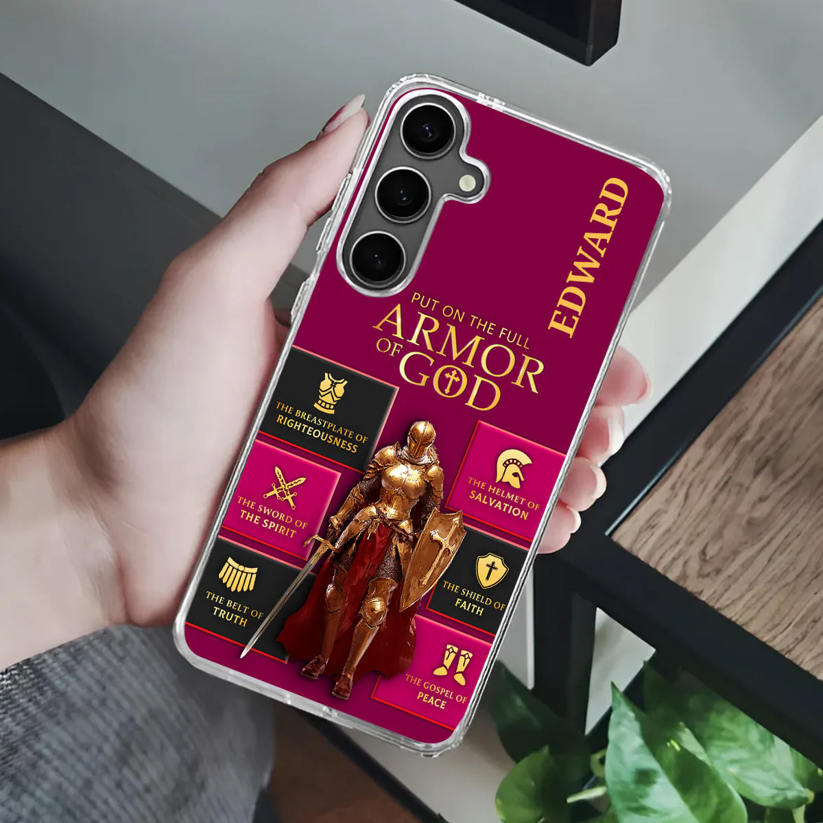 Put On The Full Armor Of God - Personalized Silicone Phone Case - Image 4