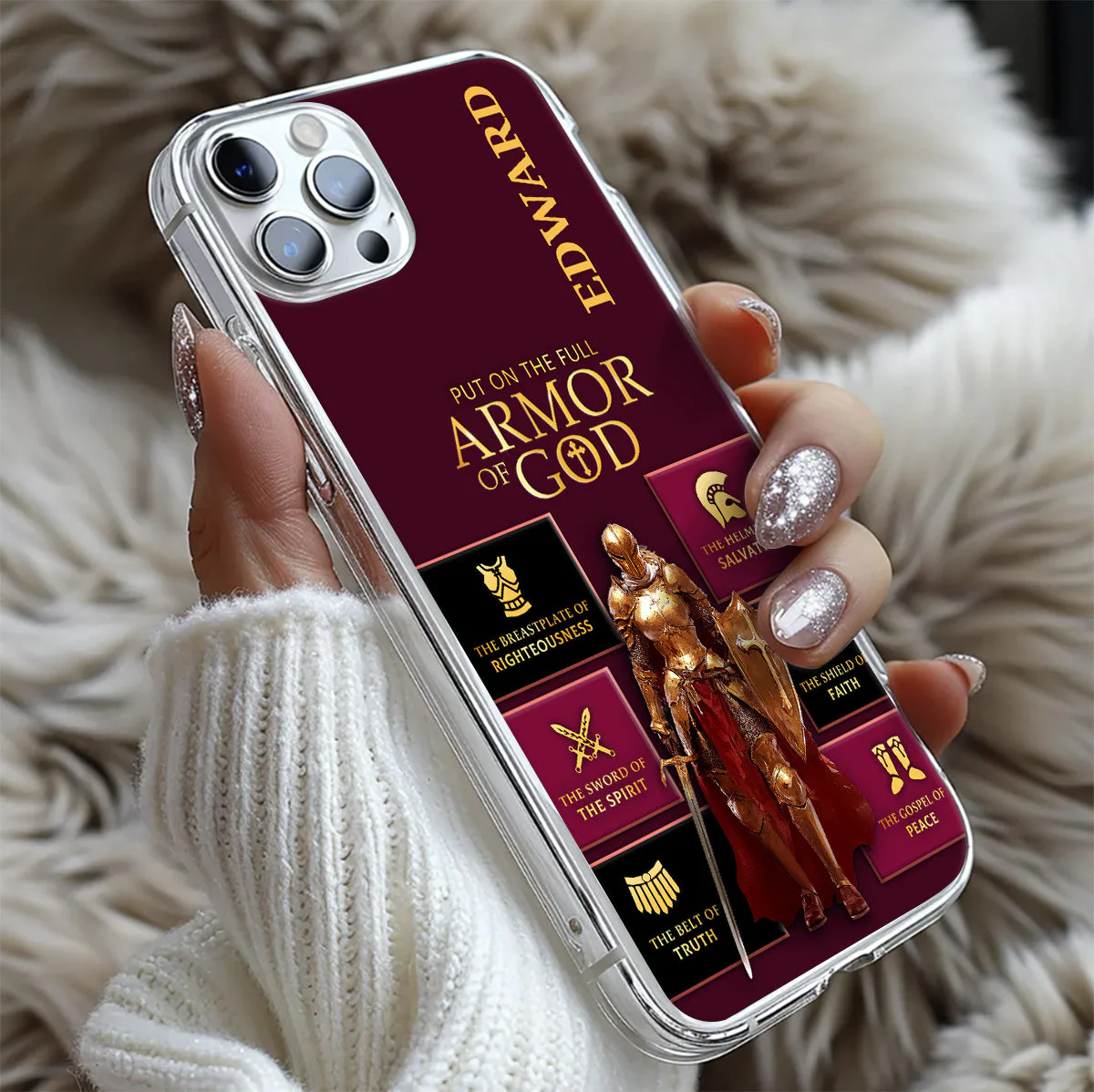 Put On The Full Armor Of God - Personalized Silicone Phone Case - Image 5
