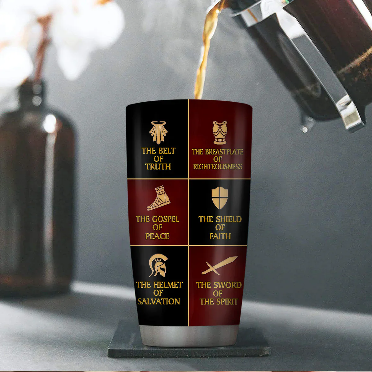 Put On The Full Armor Of God - Personalized Stainless Steel Tumbler - Image 2