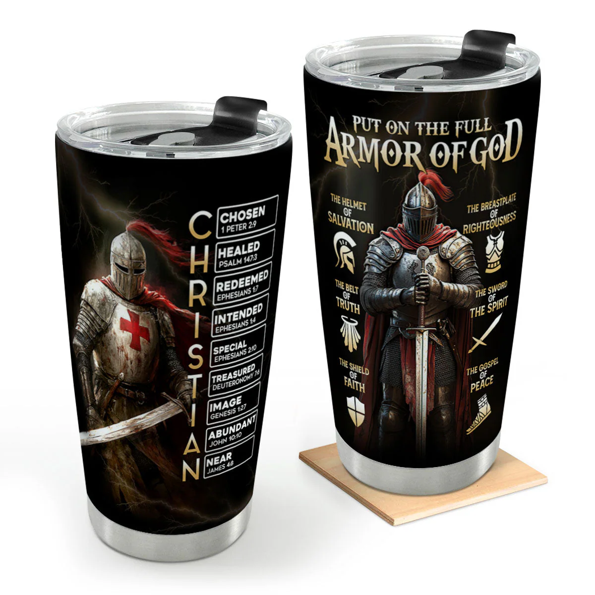 Put On The Full Armor Of God - Personalized Stainless Steel Tumbler TD118