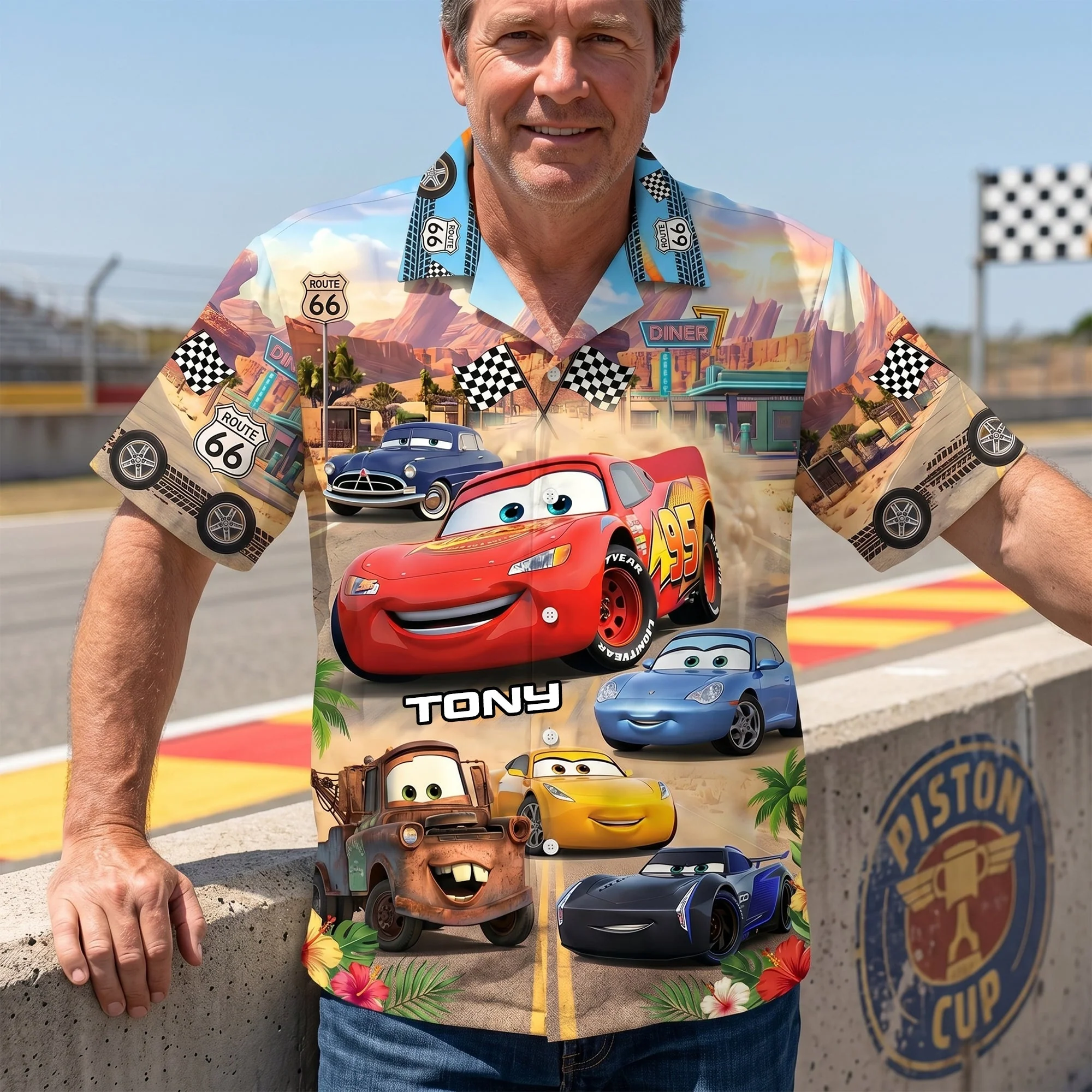 Racing Crew - Personalized Hawaiin Shirt - Gift For Him, Car Lovers