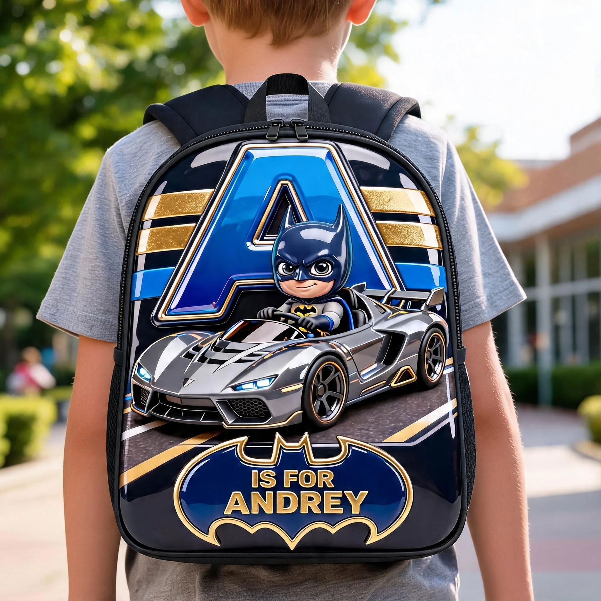 Racing Initial Letter - Personalized Backpack - Back To School Gift - DCCo - Image 2