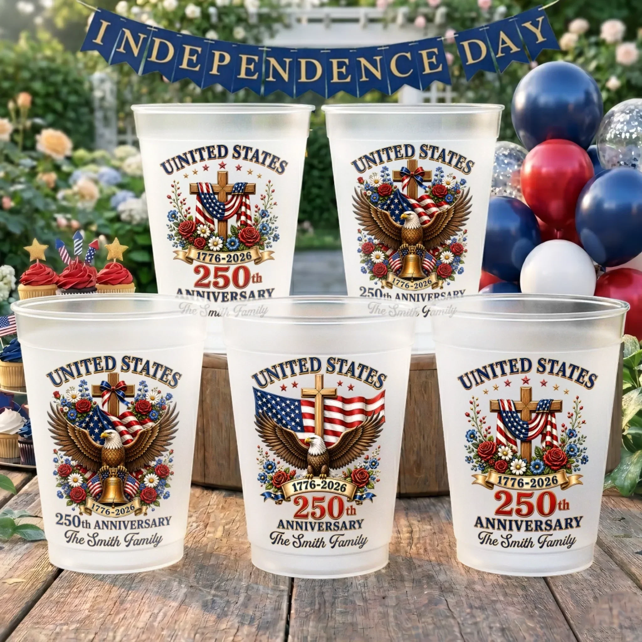 Raise A Cup To Our Legacy - Personalized Frosted Cups - Patriotic Gift For Family