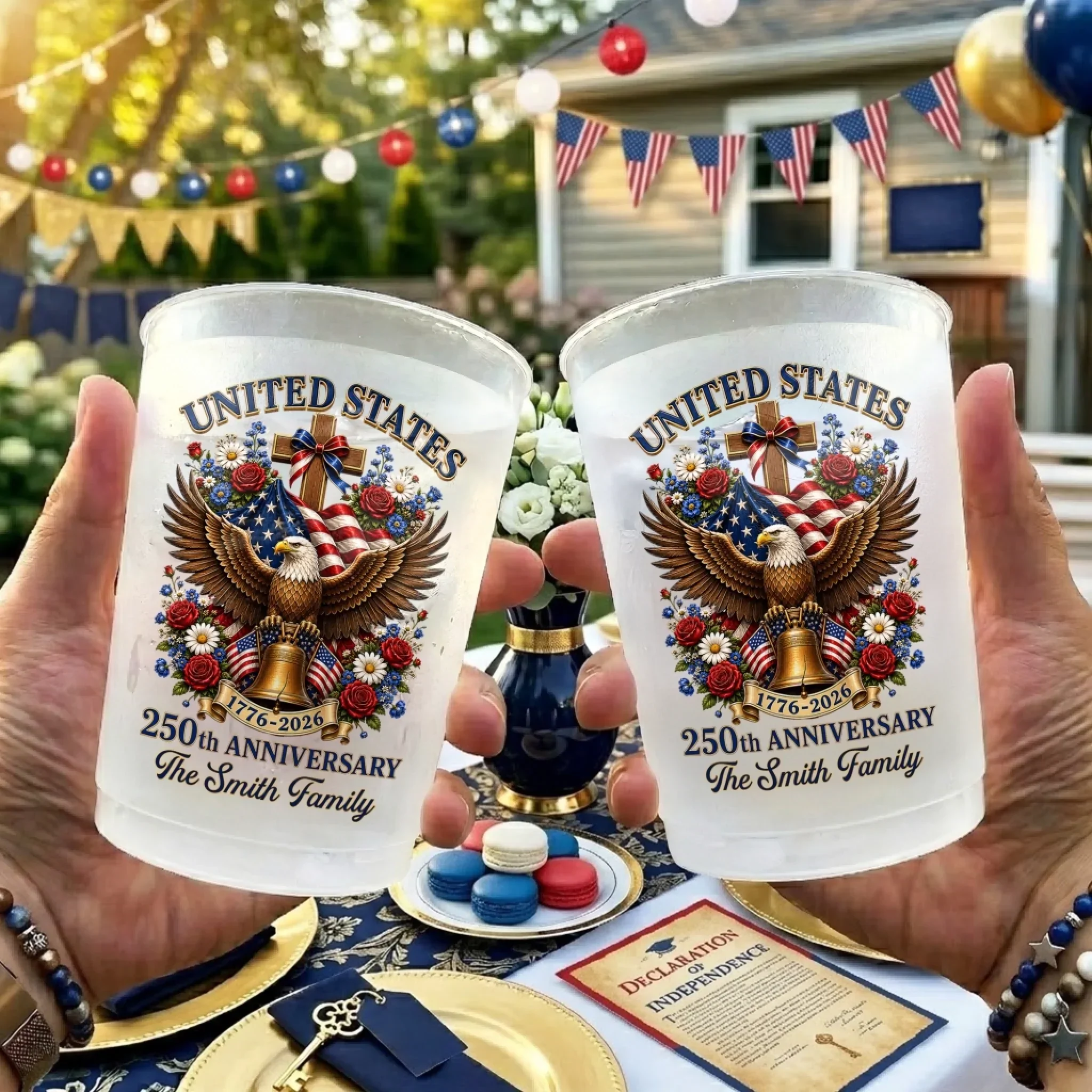 Raise A Cup To Our Legacy - Personalized Frosted Cups - Patriotic Gift For Family - Image 3