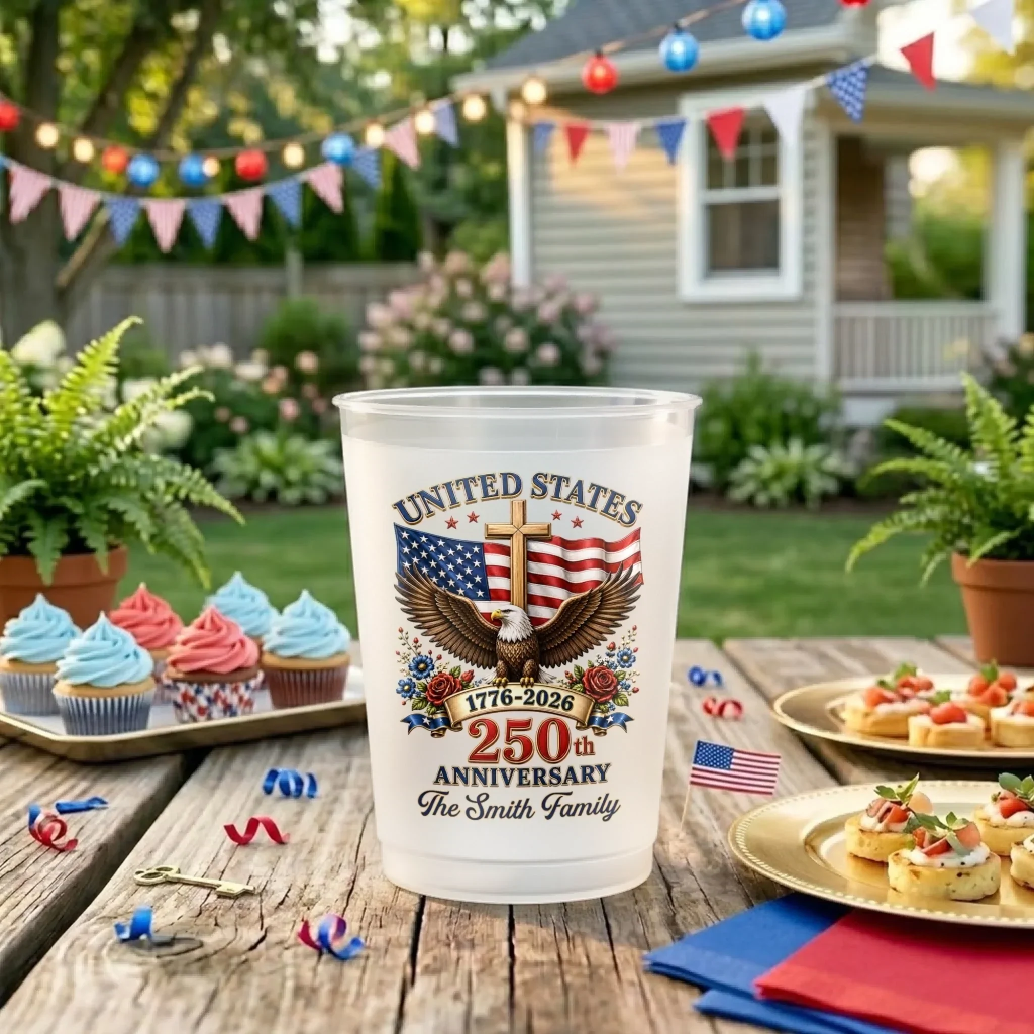 Raise A Cup To Our Legacy - Personalized Frosted Cups - Patriotic Gift For Family - Image 4