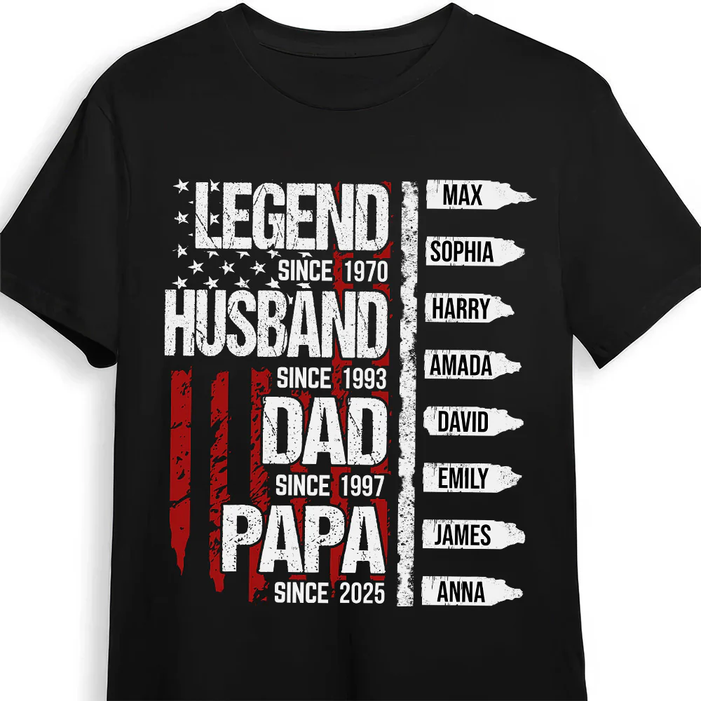 Raising Legends, One Grandkid At A Time - Personalized Shirt - Gift For Dad, Grandpa, Father's Day | NA94