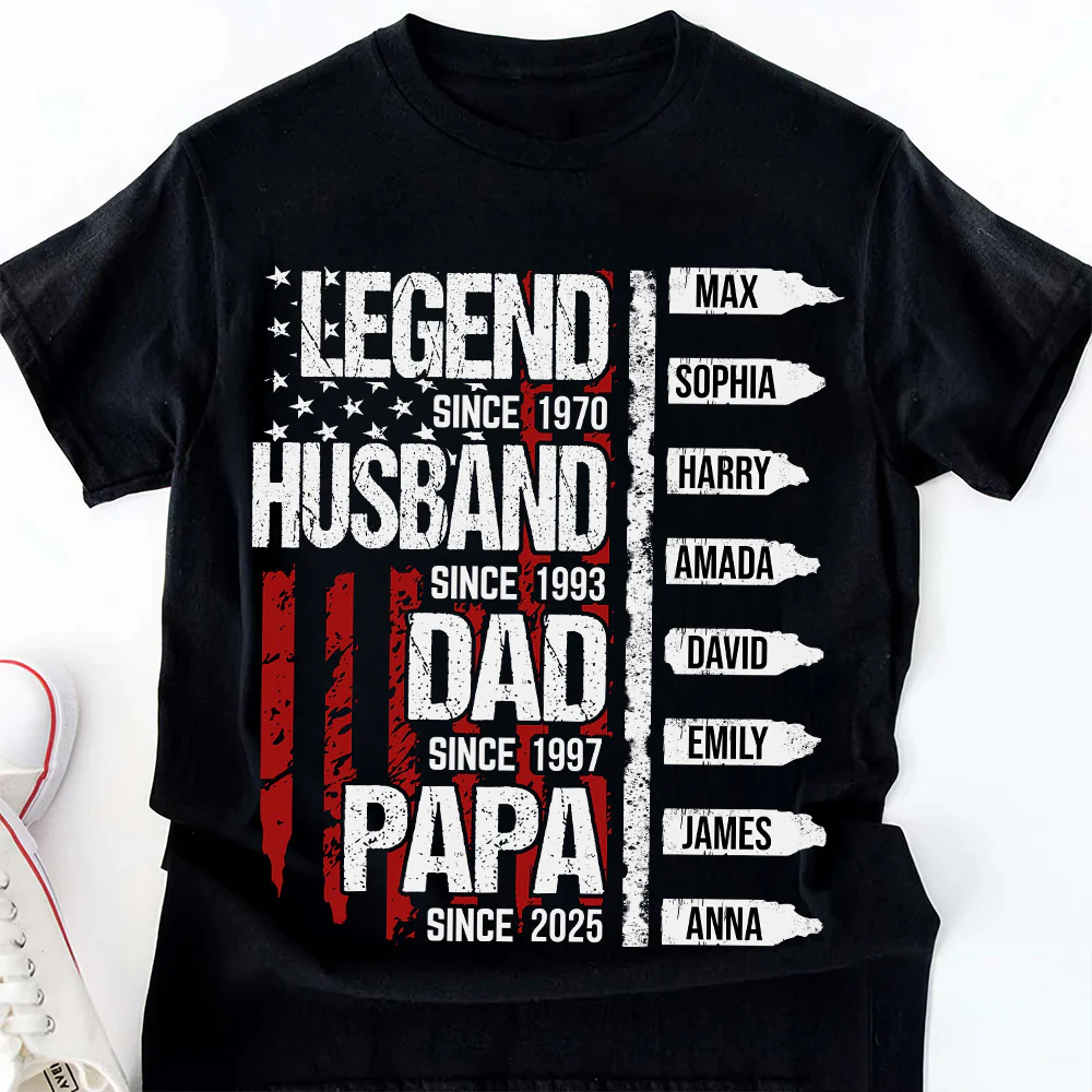 Raising Legends, One Grandkid At A Time - Personalized Shirt - Gift For Dad, Grandpa, Father's Day | NA94 - Image 2