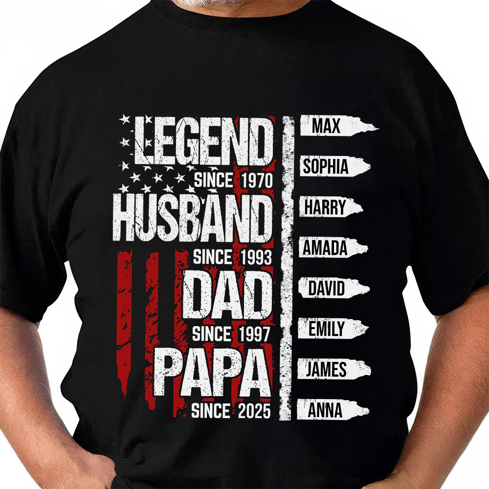 Raising Legends, One Grandkid At A Time - Personalized Shirt - Gift For Dad, Grandpa, Father's Day | NA94 - Image 3