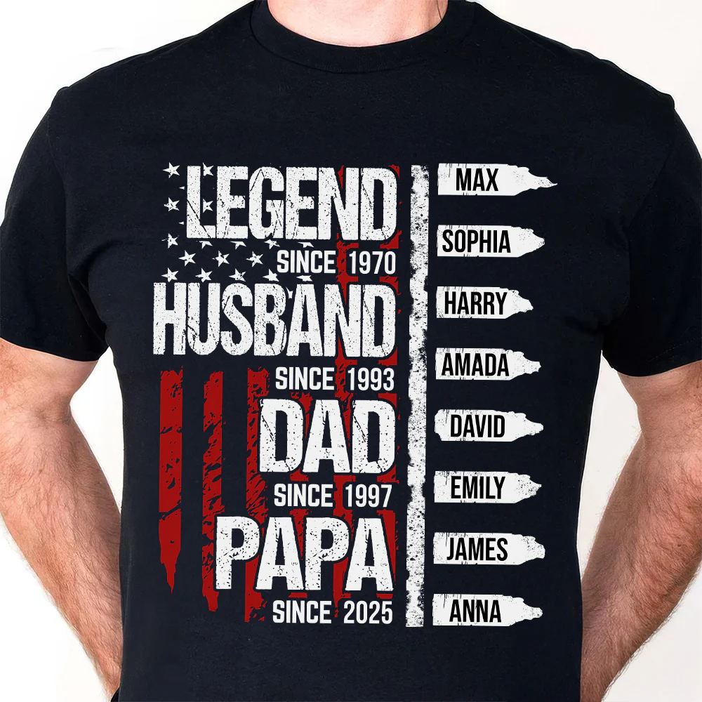 Raising Legends, One Grandkid At A Time - Personalized Shirt - Gift For Dad, Grandpa, Father's Day | NA94 - Image 4