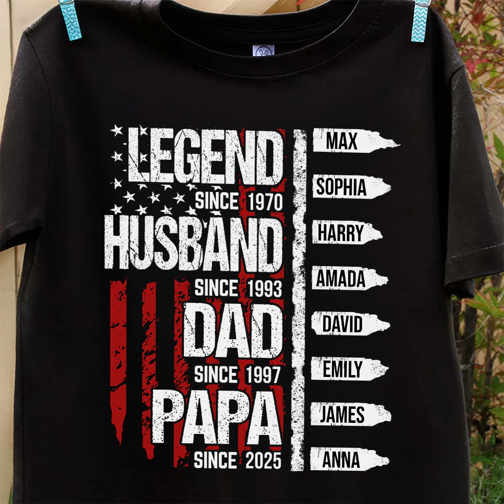 Raising Legends, One Grandkid At A Time - Personalized Shirt - Gift For Dad, Grandpa, Father's Day | NA94 - Image 5