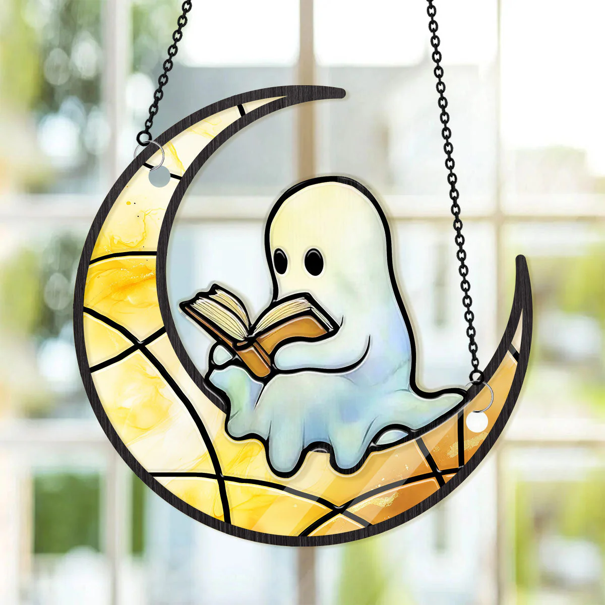 Reading Ghost - Personalized Window Hanging Suncatcher