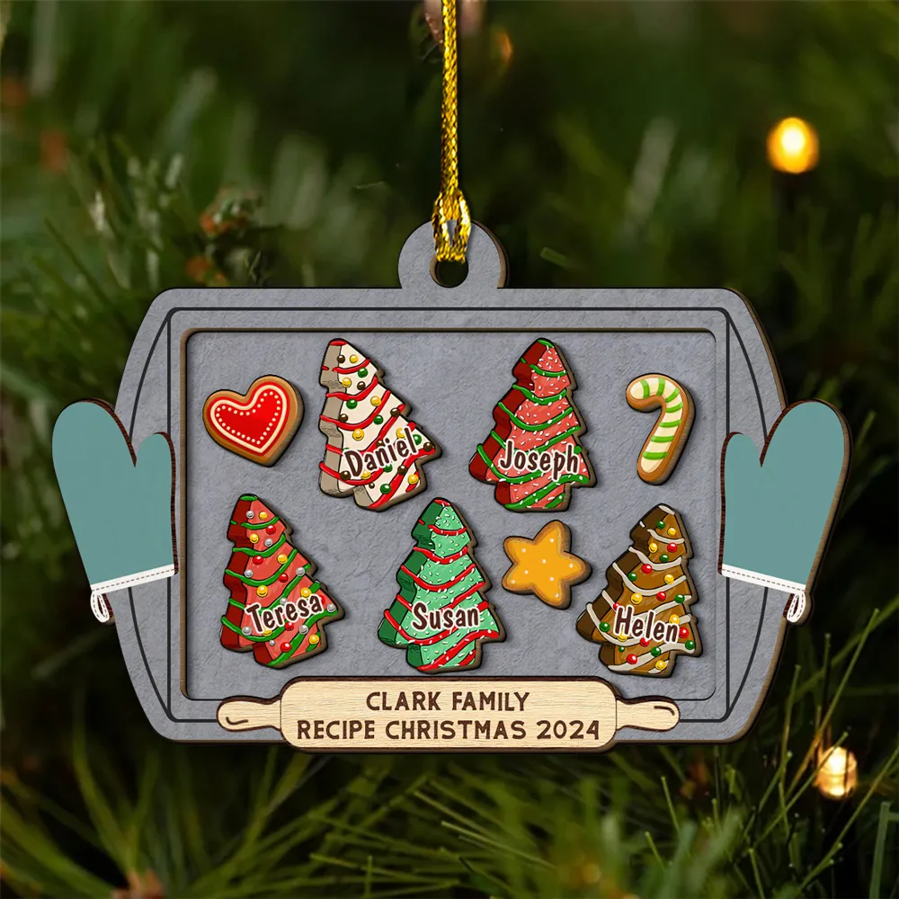 Recipe For Christmas Cute Cookies - Personalized Wood Ornament - Gift For Family Members - NA94 - Image 2