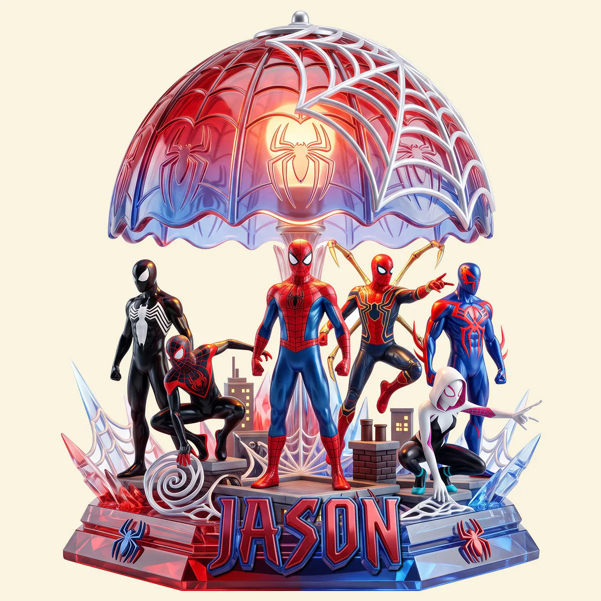 Red Hero With Custom Name - Personalized Custom Shape Acrylic Light Box - Gift For Kids - DCCo - Image 5