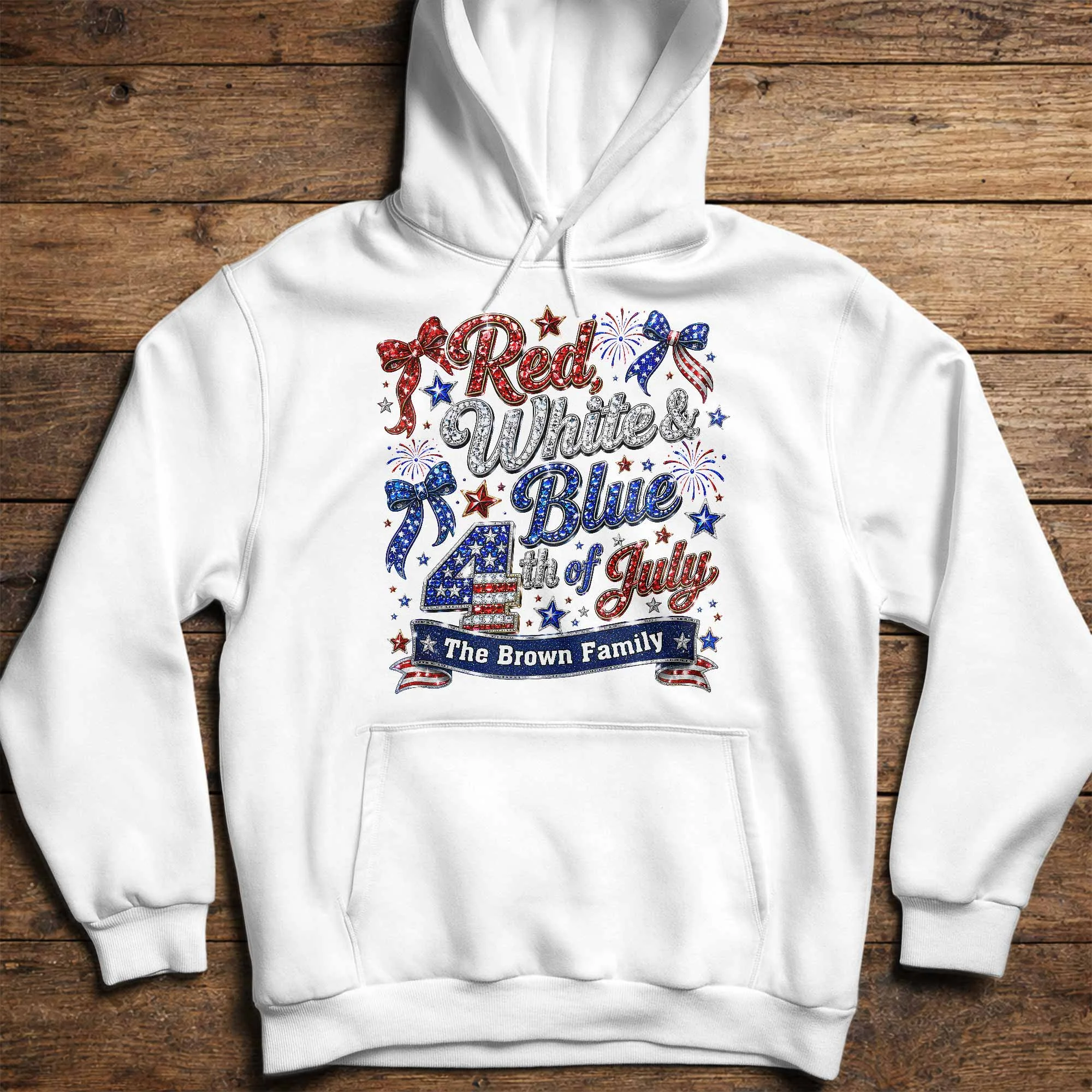 Red White Blue 4th Of July Family Stars And Fireworks - Personalized Shirt - Gift For Patriotic Family - Image 16