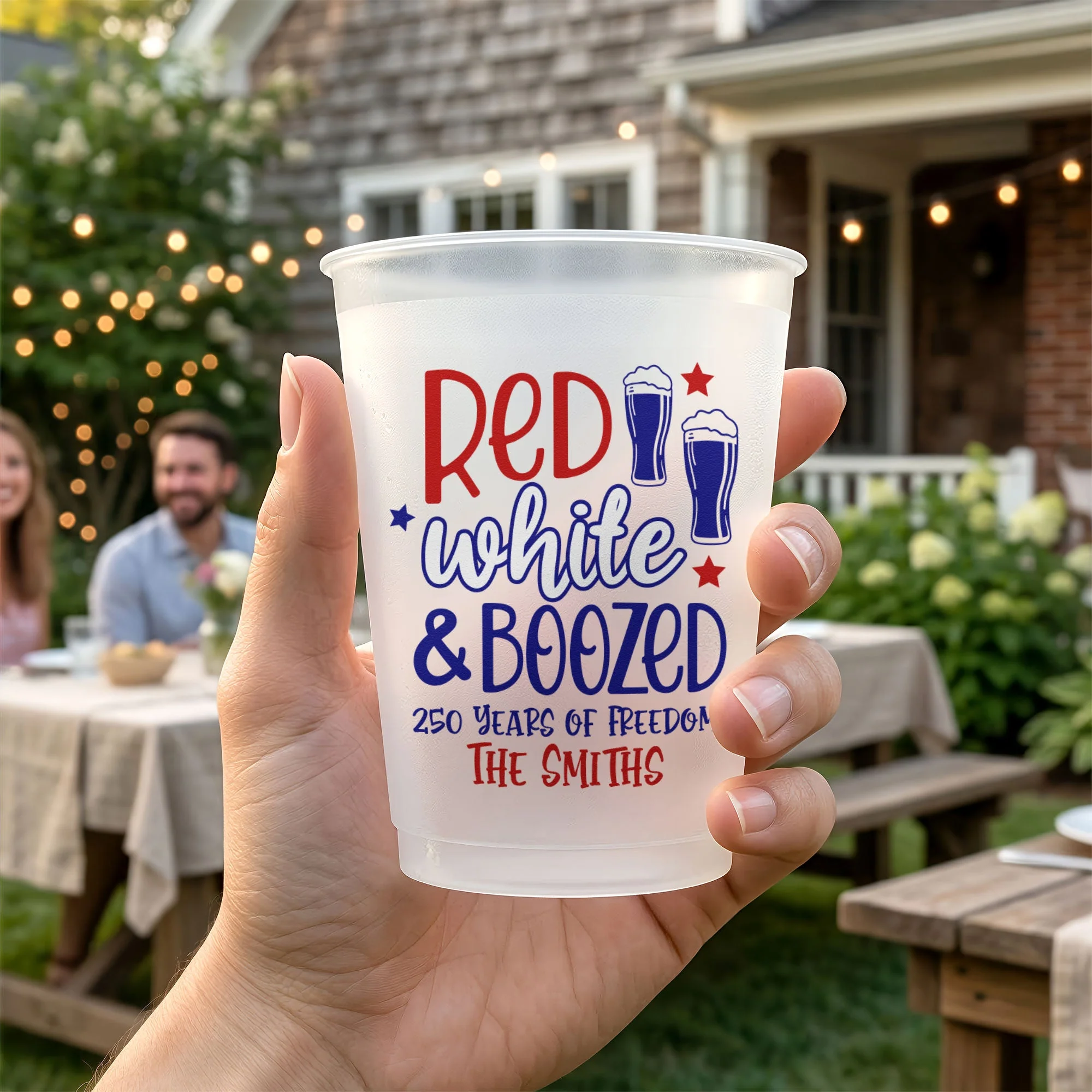 Red White & Boom 250 Years Of American Freedom - Personalized Cups - Gifts For Patriotic Family - Image 4