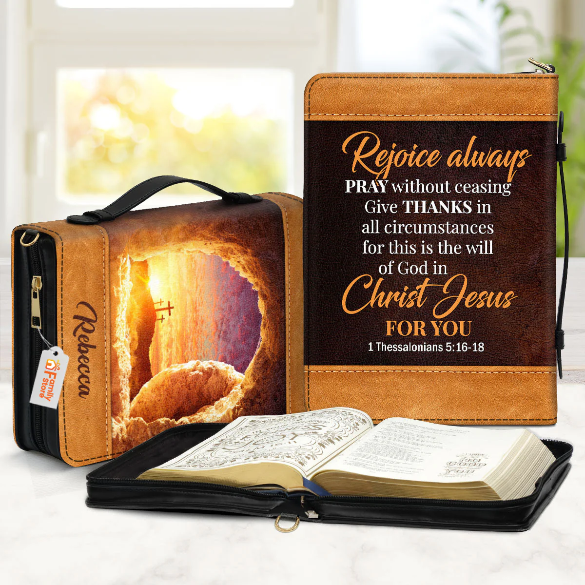 Rejoice Always, Pray Without Ceasing - Thoughtful Gift For Christians - Personalized Bible Covers - AT4081411 - Image 2