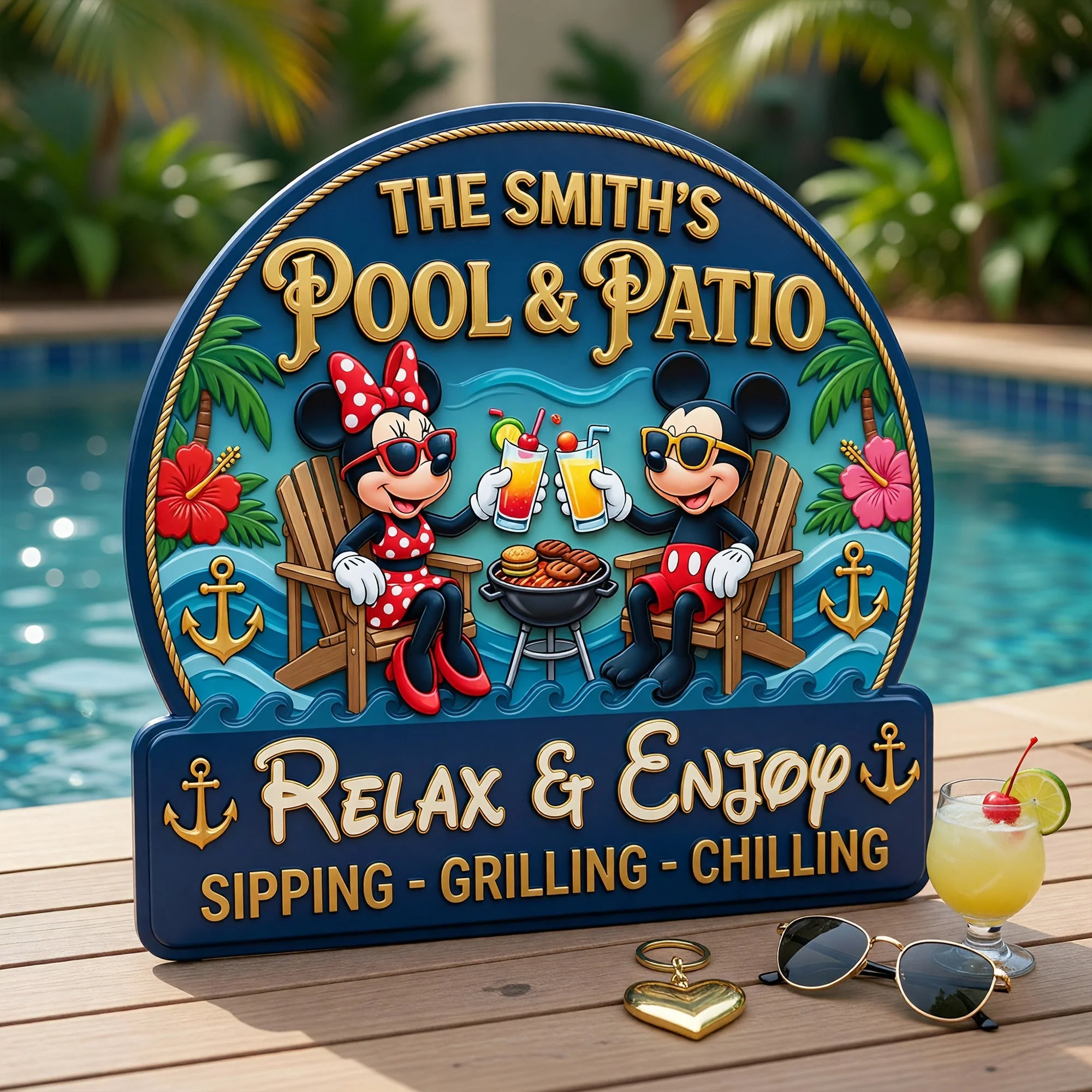Relax & Enjoy Summer Vacation - Personalized Custom Shaped Metal Sign - Gift For Movie Fans - MkMo