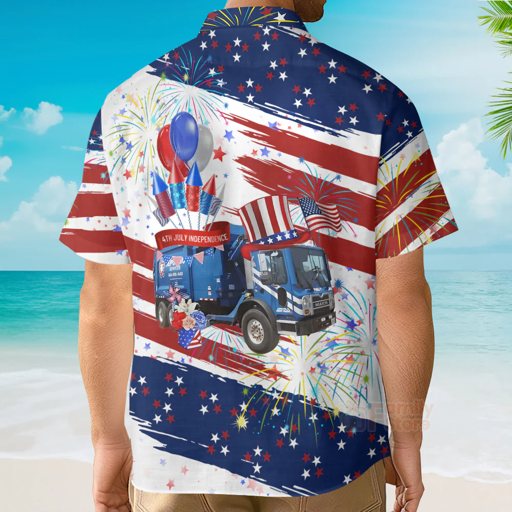 Republic Services, 4Th Of July Hawaiian Shirt - Image 5