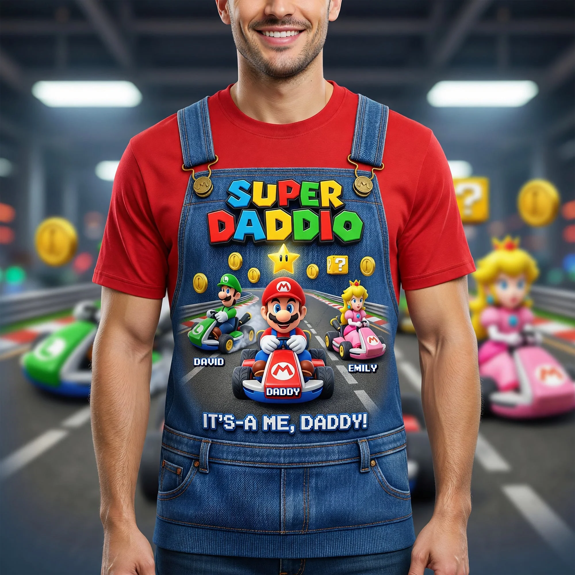 Retro Game Dad And Kids - Personalized All Over Shirt - Gift For Father's Day, Movie Fans - Mrio - Image 2