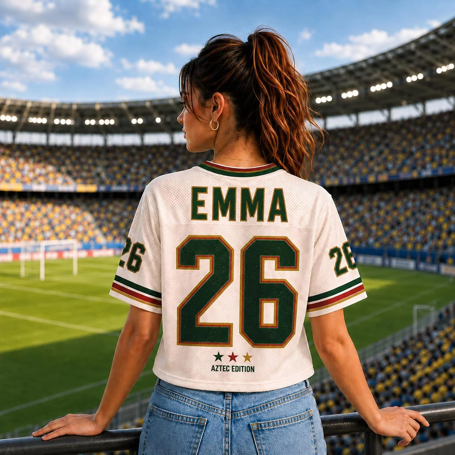 Retro Mexican Football Global Championships 2026 - Personalized Croptop Jersey - Gifts For Soccer Lovers - Image 2
