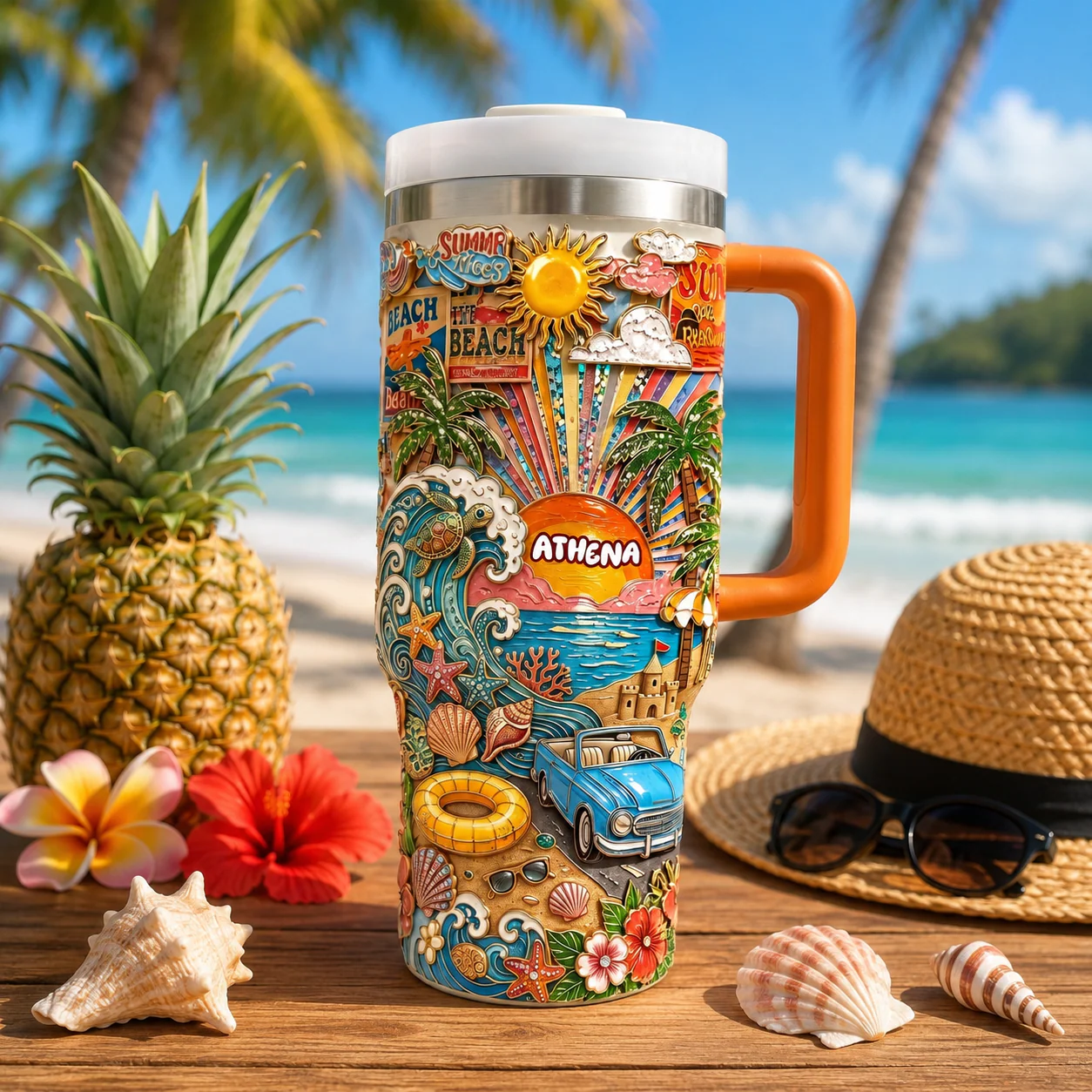 Road Trip Summer Vacation - Personalized Tumbler - Gift For Her, Beach Lovers